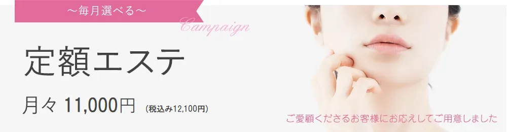 定額エステ 月々 10,000円(税込11,000円)